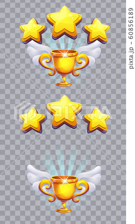Set of stars on a transparent background 60856189
