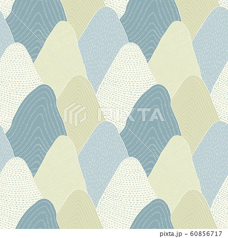 Vector Seamless Doodle Mountain Winter Landscape 60856717