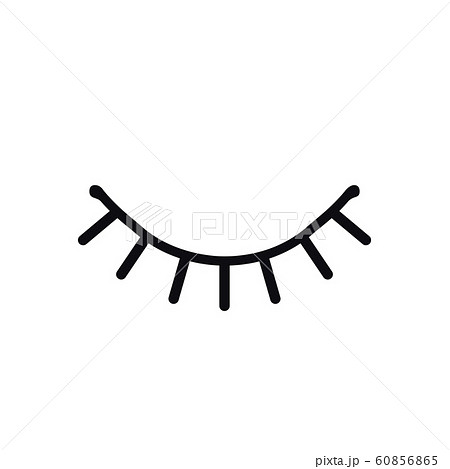 Closed Eye Line Icon On White Background Look のイラスト素材