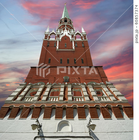 Troitskaya Tower and Kutafia (bridgehead) tower, Moscow Kremlin,  Russia 60857374