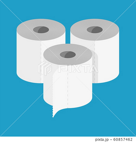 White roll of toilet paper. 60857462