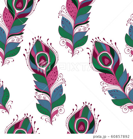 Vector Seamless Pattern with Feathers Vector Seamless Pattern with Feathers 60857892