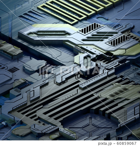 Circuit board futuristic server code processing. Blue technology background. 3d 60859067