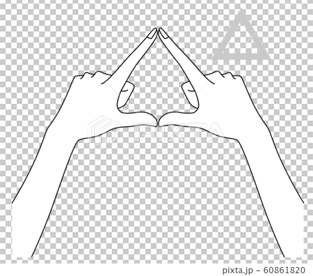 Hand of woman making triangle 60861820