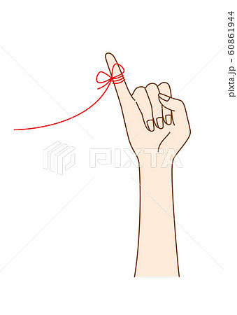 Red Thread And Woman S Hand Stock Illustration