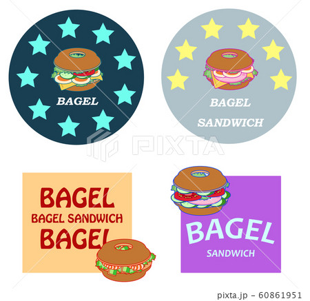 ベーグルサンドイッチ アイコン ロゴ ベーグルサンドイッチ アイコン ロゴ 60861951