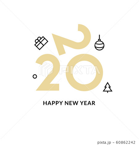 2020 new year design happy vector logo calendar. 2020 typography card 60862242