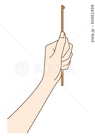 測り棒を持つ女性の手元のイラスト素材