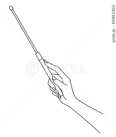 指し棒を持つ女性の手元のイラスト素材