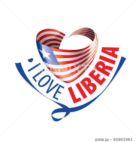 The national flag of the Liberia and the inscription I love Liberia. Vector illustration The national flag of the Liberia and the inscription I love Liberia. Vector illustration 60863961