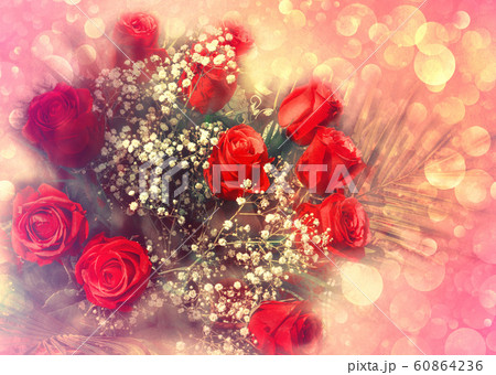 Bouquet of roses greeting card Bouquet of roses greeting card 60864236