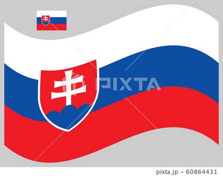 Wave Slovakia Flag Vector illustration eps 10 Wave Slovakia Flag Vector illustration eps 10 60864431