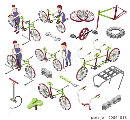 Bicycle Service Isometric Set 60864818