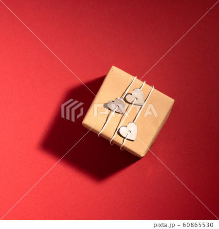 New Year and Christmas composition. Gift box on 60865530