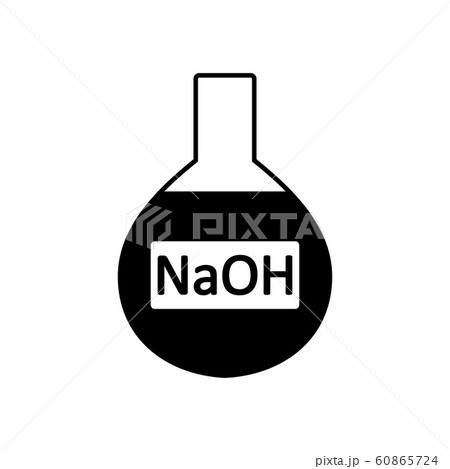 Laboratory glass with sodium hydroxide. 60865724