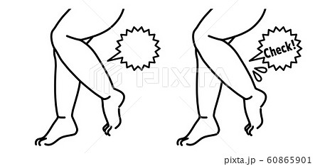 太い脚-ふくらはぎ-吹き出し-黒 60865901