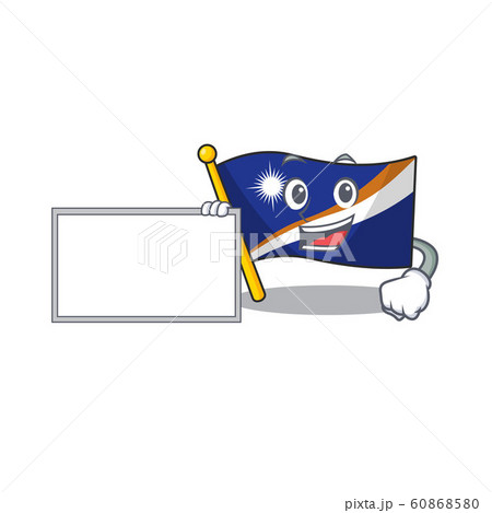 Flag marshall island Scroll with board cartoon mascot design style Flag marshall island Scroll with board cartoon mascot design style 60868580