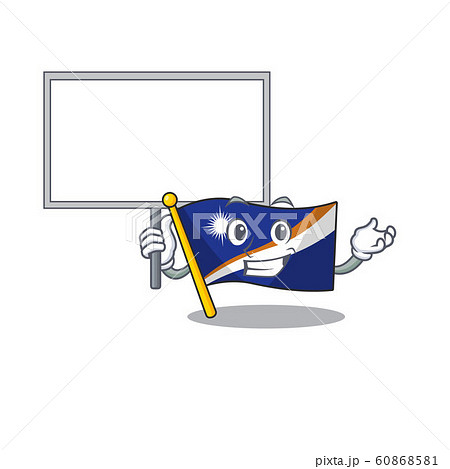 Flag marshall island Scroll cute cartoon character bring a board Flag marshall island Scroll cute cartoon character bring a board 60868581