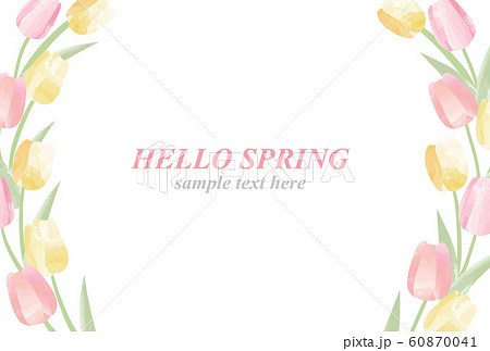 春 花 チューリップ 背景 フレーム イラスト のイラスト素材