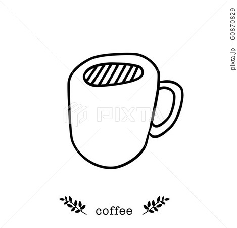 コーヒーカップ 手書き風アイコンのイラスト素材