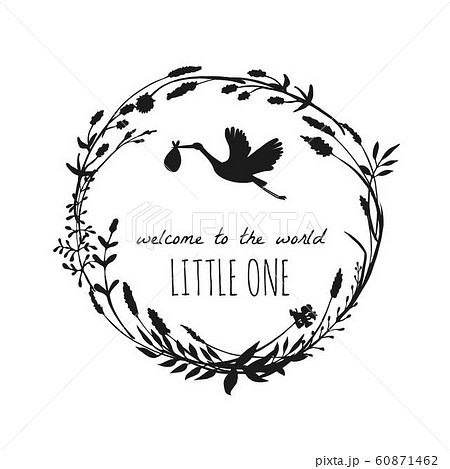 Welcome To The World Little One Stork のイラスト素材