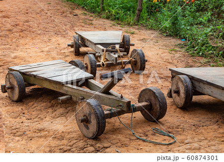 car made from wood, children's toys on the mountain at Windtime Khao kho , Phetchabun in Thailand. 60874301