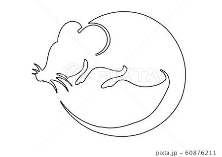 silhouette of a rat on white background 60876211