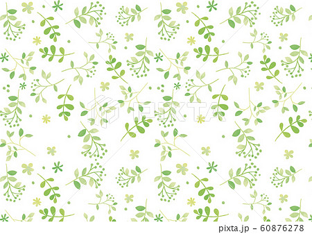 パステル風 グリーンな小花のパターンのイラスト素材