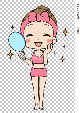 女性の正面イラスト　全身図 60876534