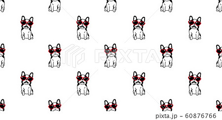 Dog Seamless Pattern French Bulldog Valentine のイラスト素材