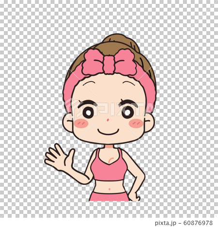 女性の正面イラスト　上半身 60876978