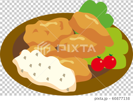 チキン南蛮 タルタルソースのイラスト素材