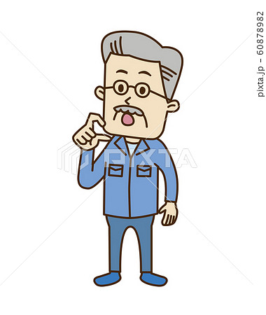 唖然とするシニア作業員 60878982