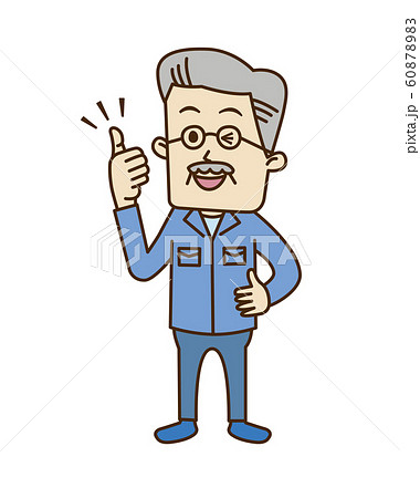 グッドサインのシニア作業員 60878983