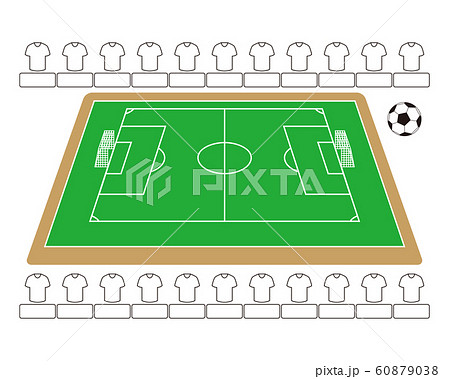 サッカー場 サッカーボール スタメン発表 ベクターイラスト 60879038