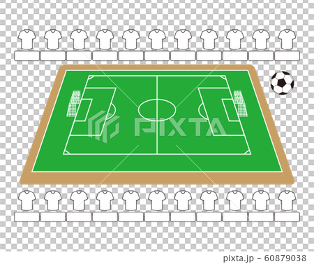 サッカー場 サッカーボール スタメン発表 ベクターイラスト 60879038