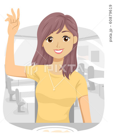 Teen Girl Pay Order Bill Receipt Illustration 60879619