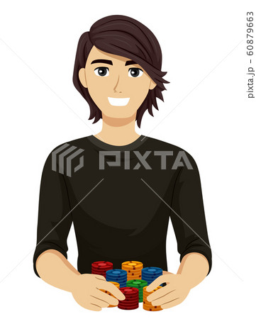 Teen Boy Chips Fundraising Casino Illustration Teen Boy Chips Fundraising Casino Illustration 60879663