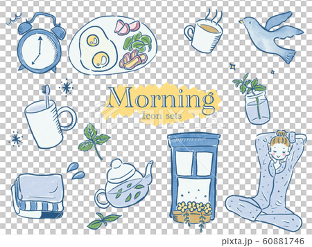 Morning icon set - Stock Illustration [60881746] - PIXTA