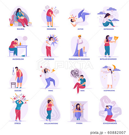 Mental Disorders Flat Icons 60882007