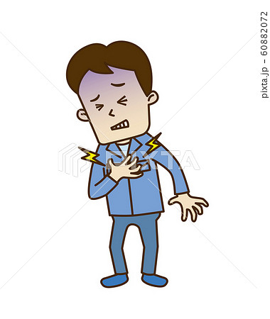 胸痛の若い作業員 胸痛の若い作業員 60882072