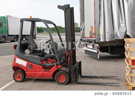 Red Forklift Outside 60885615