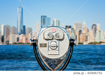 touristic binocular on the panorama of New York touristic binocular on the panorama of New York 60886792