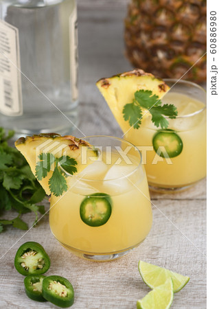 Tequila with pineapple and jalapeno 60886980