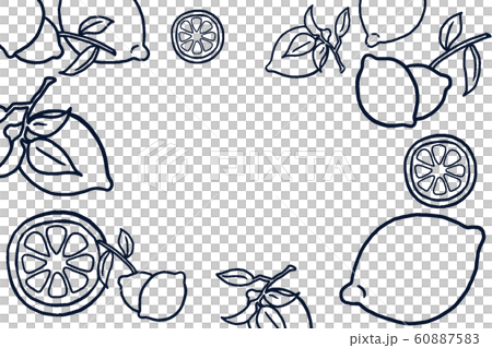 Frame lemon material hand painted pen horizontal composition 60887583