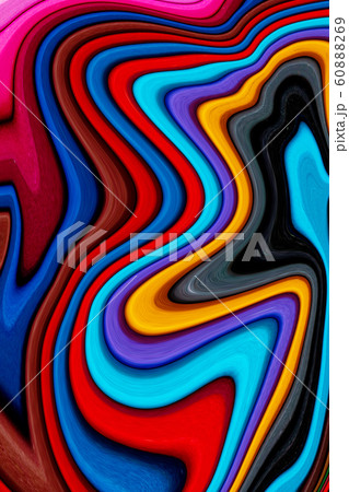 Digital abstract multicolored picture, holographic liquid effect 60888269