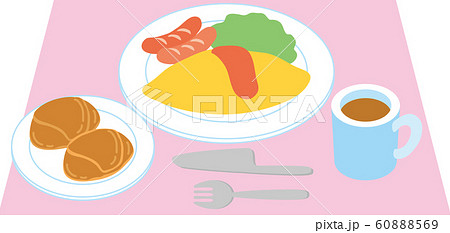 洋食朝ご飯のイラスト素材