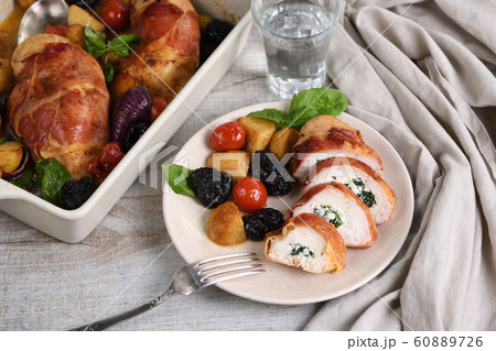 Sliced Stuffed Chicken Breast Sliced Stuffed Chicken Breast 60889726
