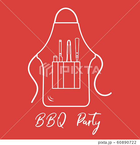 Barbecue apron, grill and barbecue tools Vector 60890722