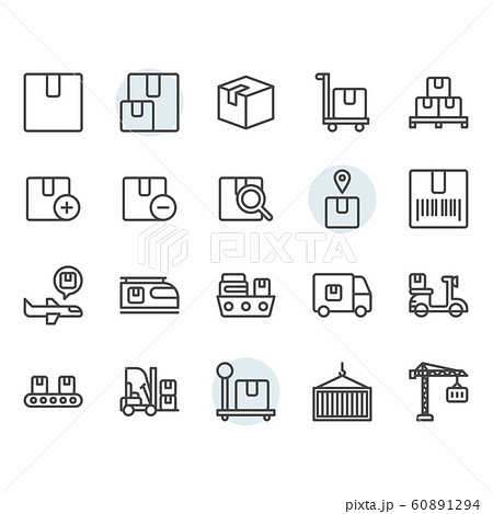 Package delivery and logistic related icon Package delivery and logistic related icon 60891294